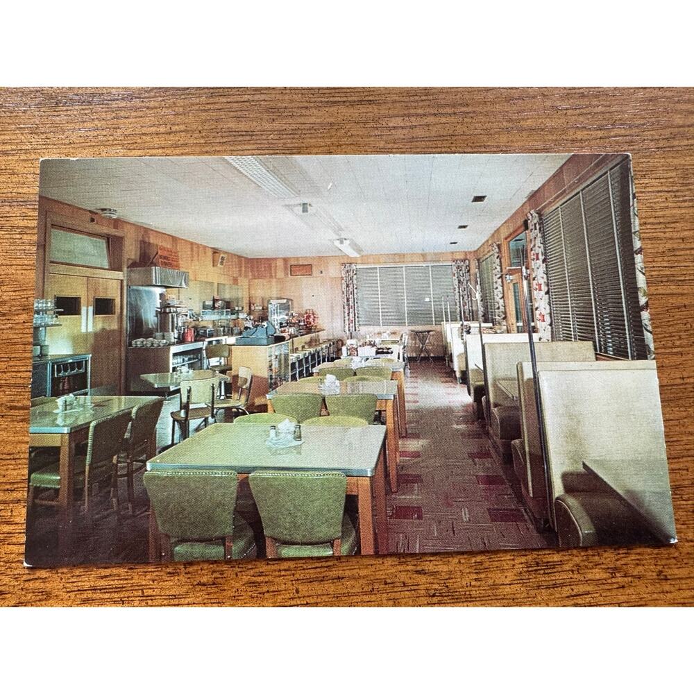 Vintage Shirkey’s Restaurant Winchester VA Interior Chrome Postcard Closed
